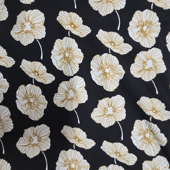 Beautiful Talbots Black and Cream Print Dress, cowl neck - Picture 2 of 12